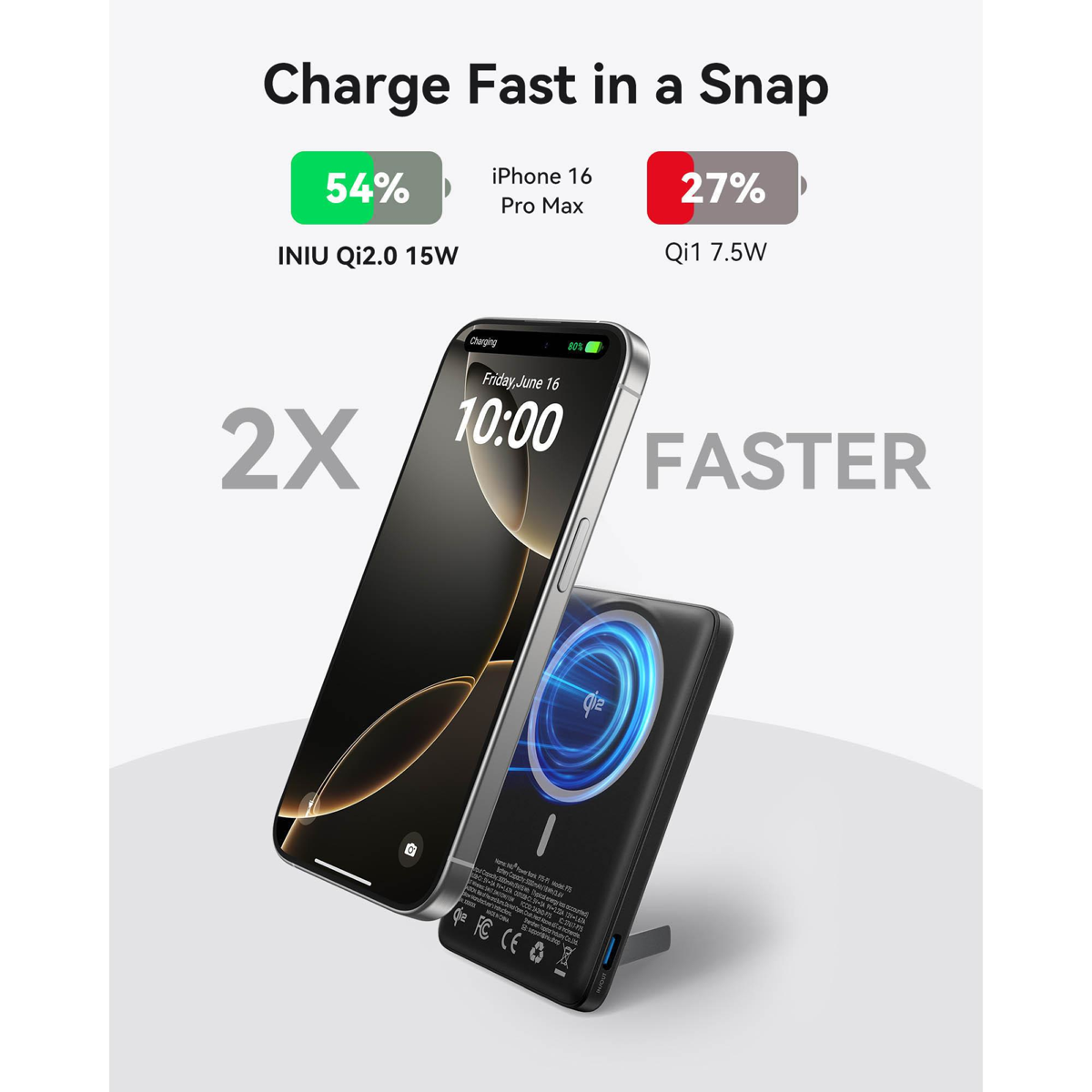 INIU MAGPRO SLIM 5,000mAh POWER BANK - BLACK
