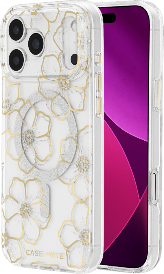 Case-Mate - Floral Gems MagSafe Case for Apple iPhone 17 Pro Max - Gold