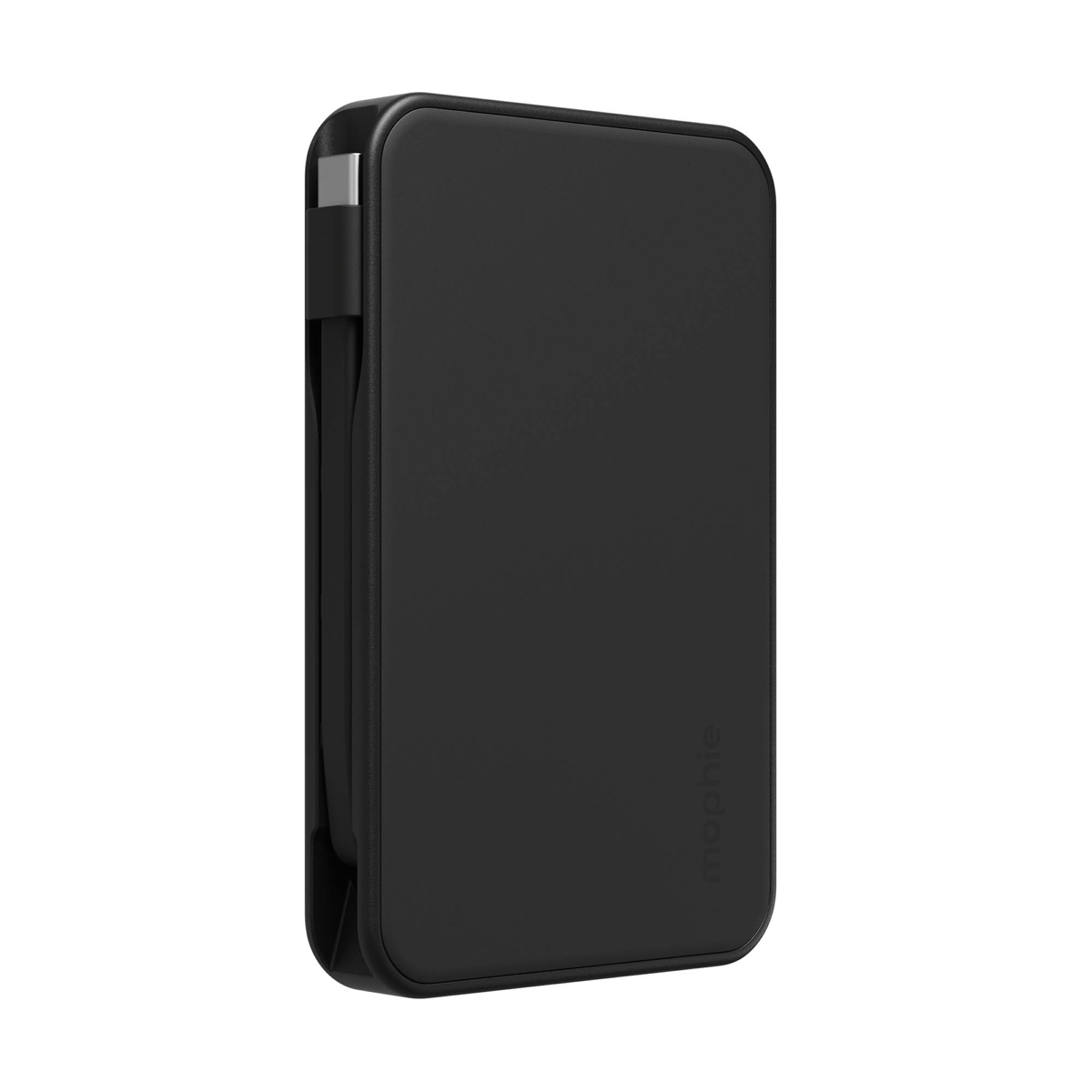 The Mophie 5,000 mAh Powerstation Plus Mini delivers up to 15W fast charging with an integrated USB-C cable, dual-device charging, and a compact travel-ready design.