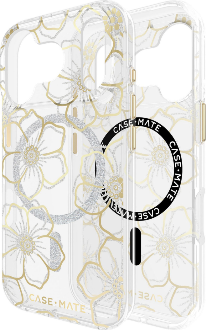 Case-Mate - Floral Gems MagSafe Case for Apple iPhone 17 Pro - Gold