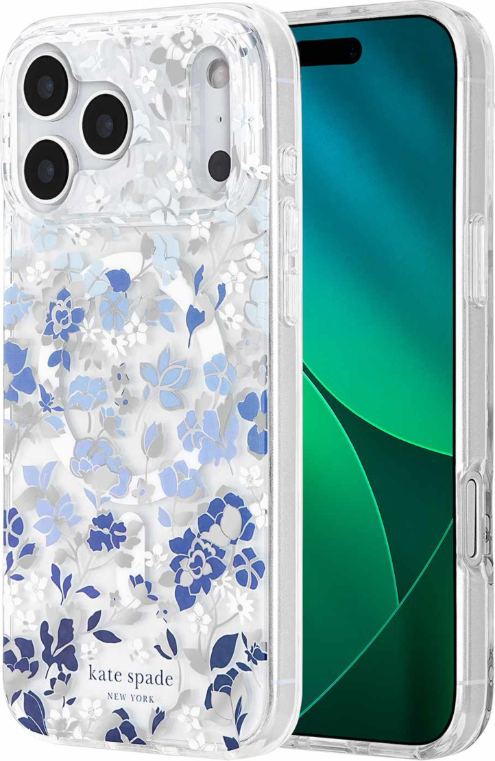 Kate Spade - Coque protectrice MagSafe Flowerbed Bleu pour iPhone 18 Pro Max/17 Pro Max