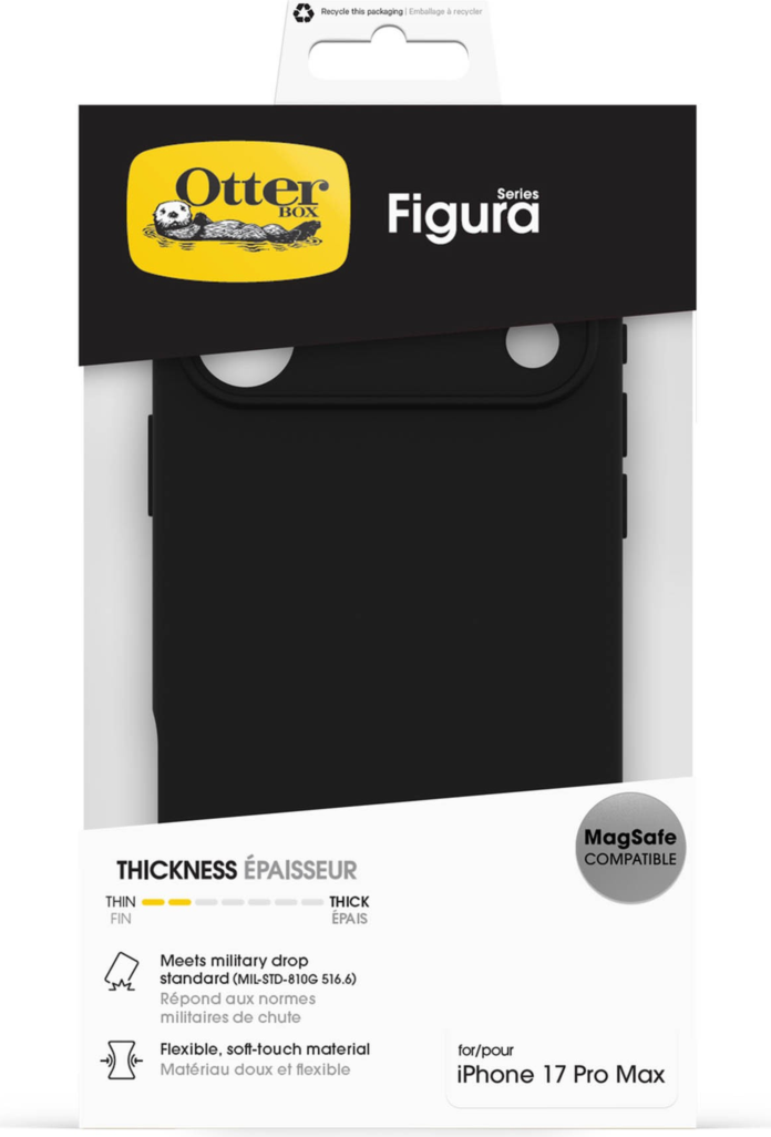 The OtterBox Figura Series blends a velvety-soft feel with ultra-slim protection, military-grade drop defense, MagSafe compatibility, and raised edges to guard the screen and camera.