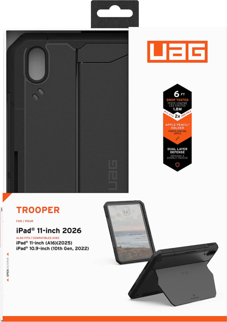 UAG - Trooper Rugged Case Black for iPad 11 2025 (11th Gen)