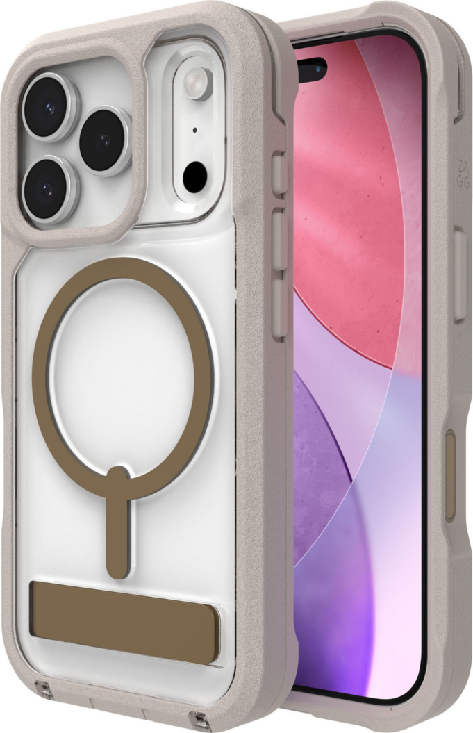 ZAGG - Rainier Snap MagSafe Case with Kickstand for Apple iPhone 17 Pro - Sandstone