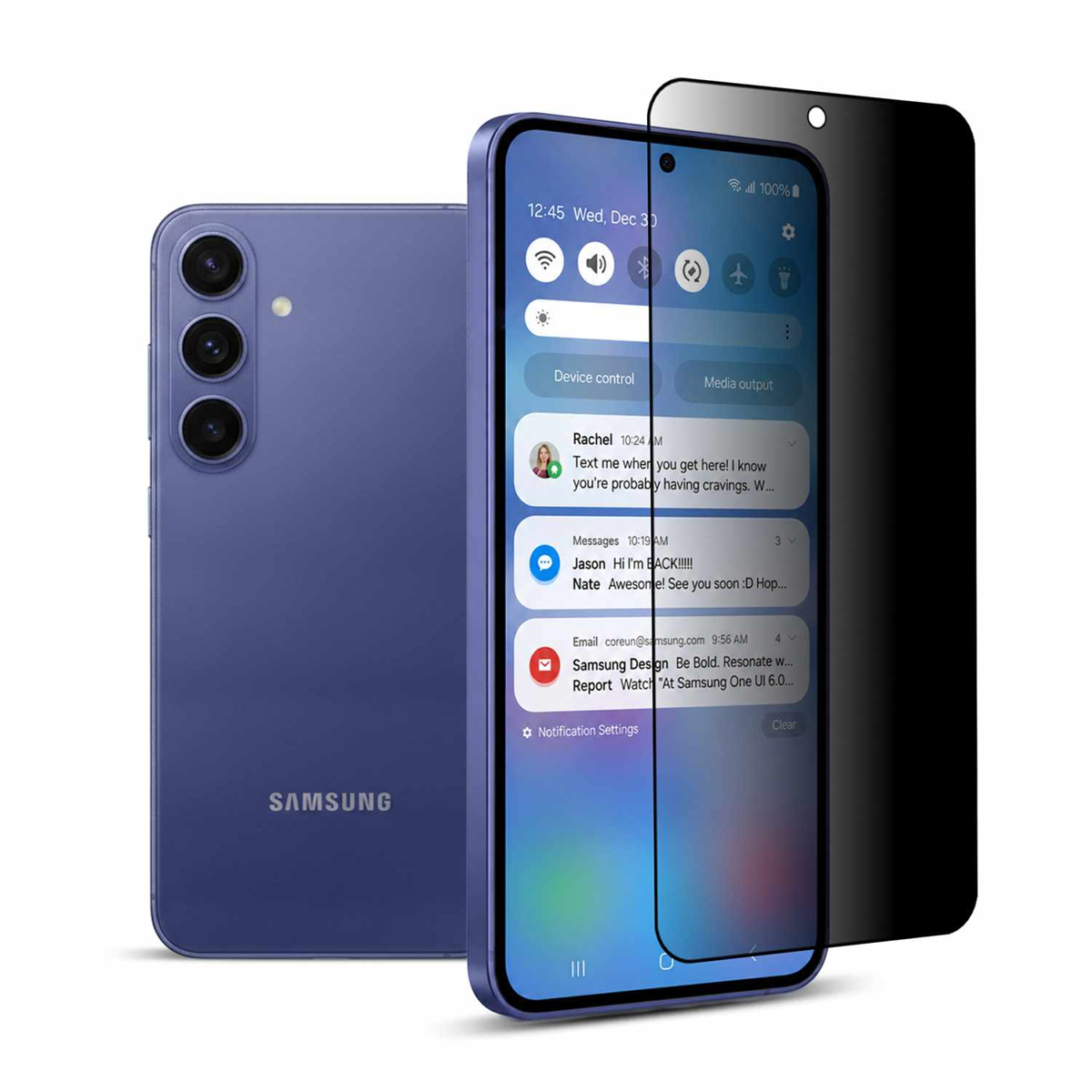 22 étuis - Protecteur d’écran en verre trempé de confidentialité pour Samsung Galaxy S26 FE transparent