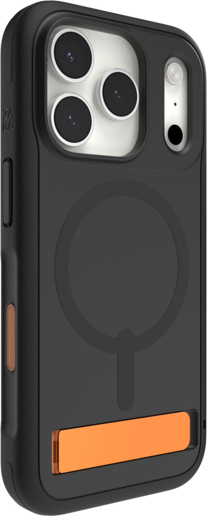 iPhone 17 Pro ZAGG Graphene Sedona Snap Kickstand Case - Flood Black/Orange