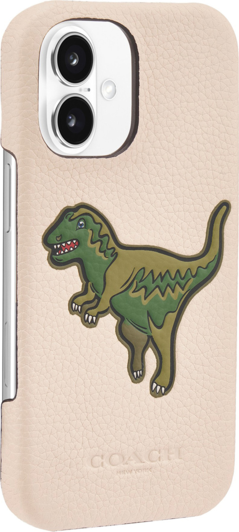 The Coach Leather Slim Wrap Case is a durable case designed with an impressive 12 ft drop protection and features Coach’s fun-loving mascot.