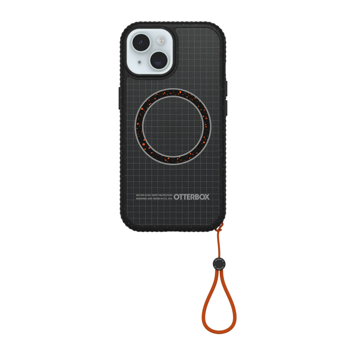 The OtterBox Sole Series features a grippy, high-ridge tread and unique ombré fabric back for secure style. It offers MagSafe compatibility and a removable lanyard loop.