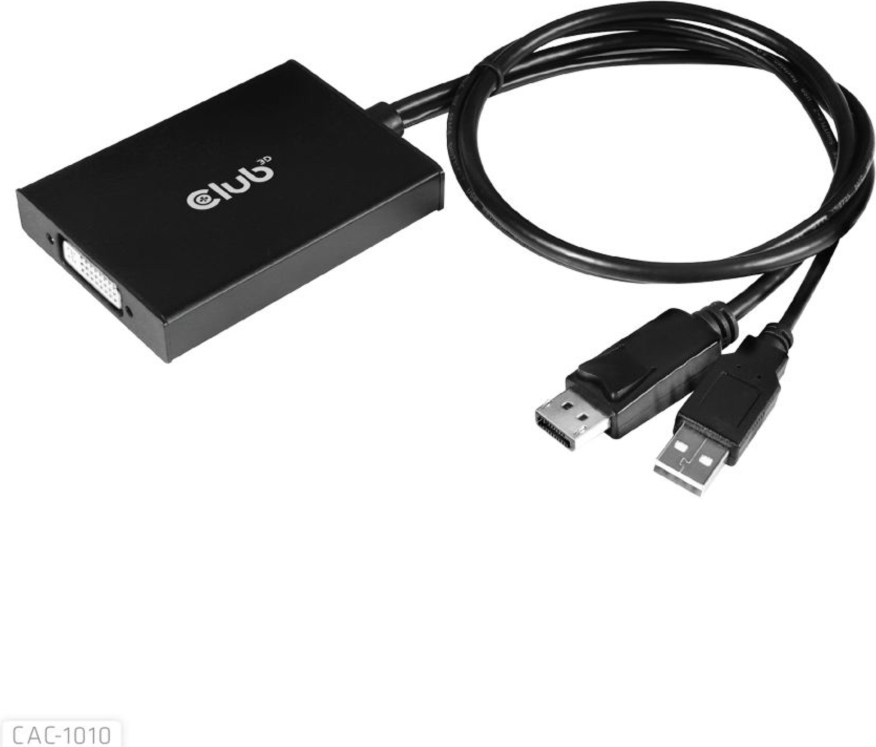 Club3D CAC-1010 Adaptateur Actif DisplayPort vers Dual Link DVI-I Dual Link MAX RES 4K30HZ Noir