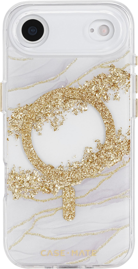<p>The Case-Mate Karat Granite MagSafe case features a classic white granite design, accented with gold, and offers 12 foot drop protection with MagSafe compatibility.</p>
