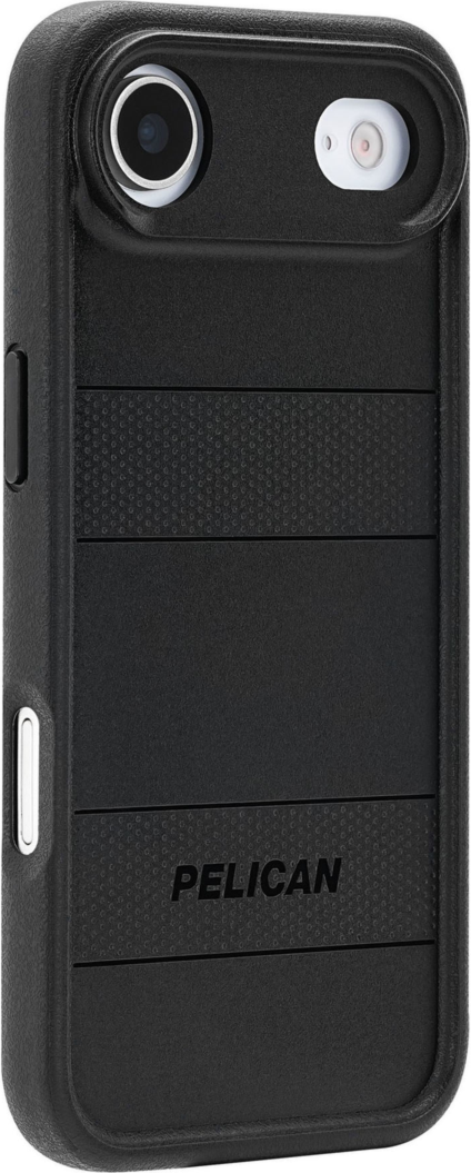 The Pelican Protector MagSafe Case delivers military-spec 16-foot drop protection with an impact-resistant design, a shock-absorbing lining, and strong built-in magnets for seamless MagSafe charging.