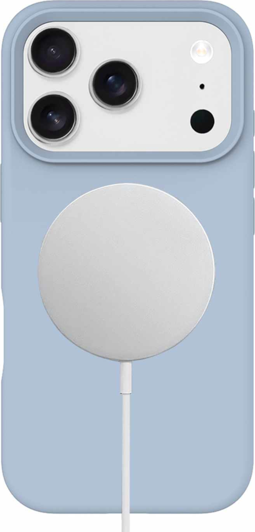 Blu Element - Coque MagSafe en silicone bleu pastel pour iPhone 17 Pro