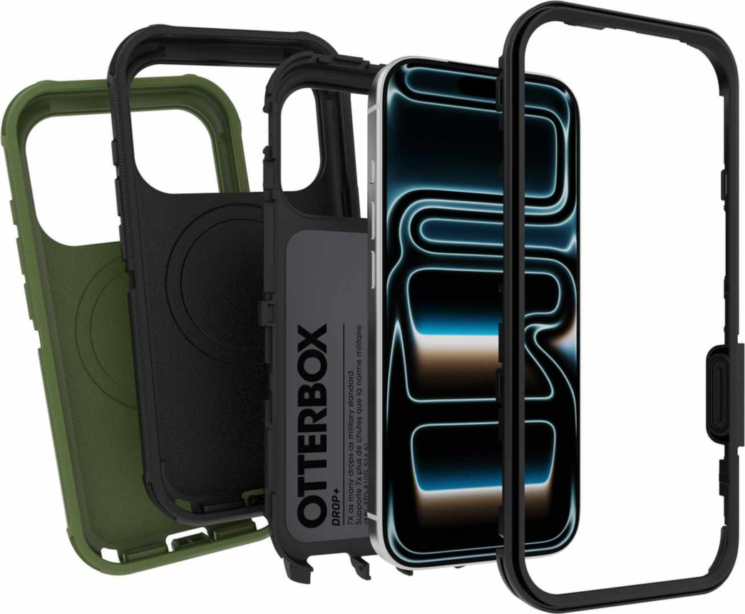OtterBox - Étui Defender Pro MagSafe avec couvre-étui supplémentaire Noir/Ponderosa Peak pour iPhone 18 Pro/17 Pro en emballage en vrac