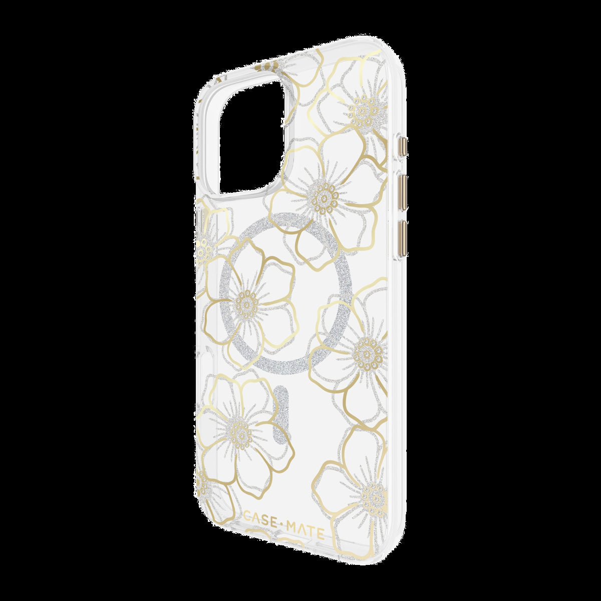 The Case-Mate Floral Gems MagSafe case features an eye-catching floral design accented with shimmering gemstones, creating a stunning complement to any device.