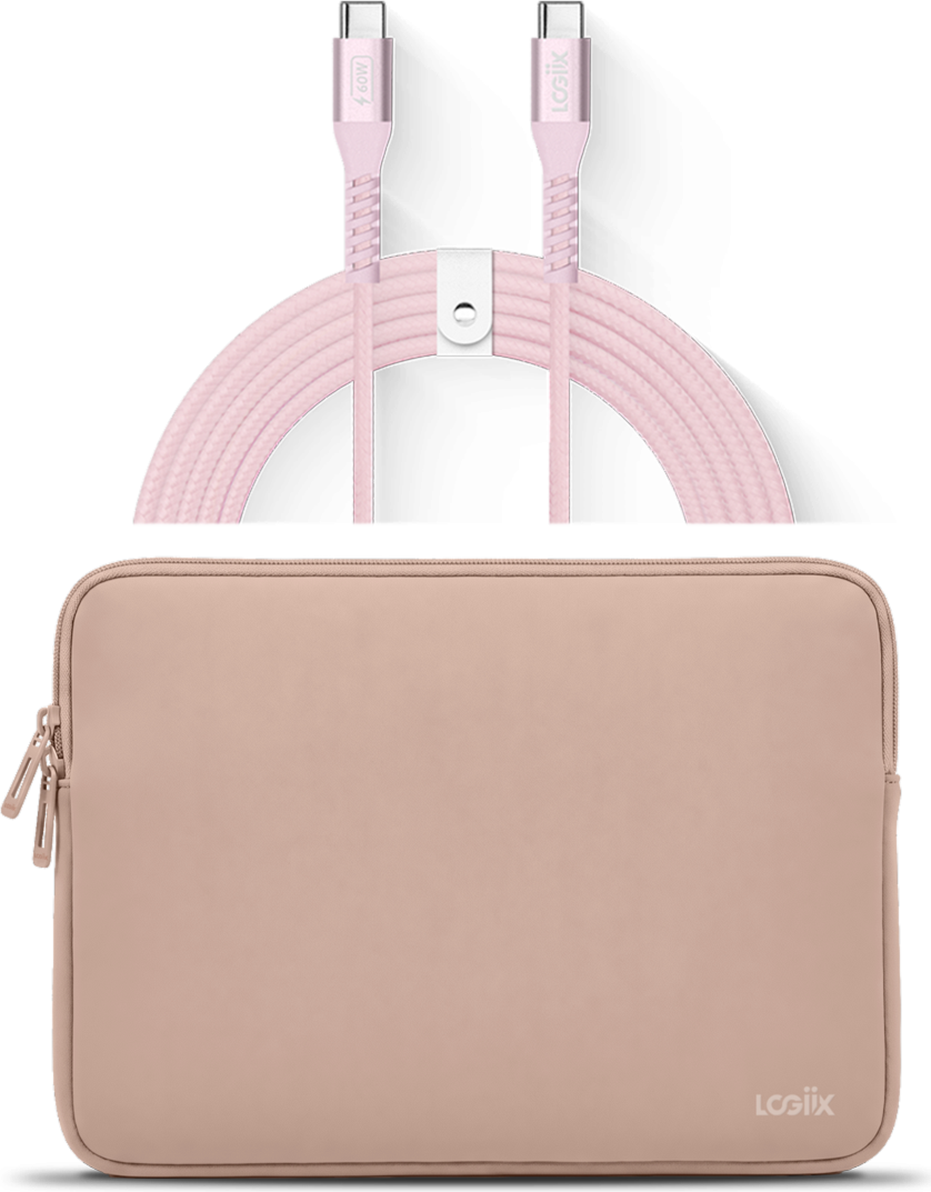 LOGiiX Vibrance Neo Bundle with USB-C to USB-C Cable - Blush