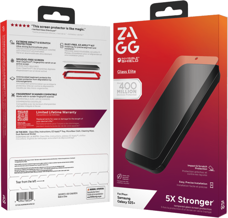 The ZAGG InvisibleShield Glass Elite Screen Protector offers advanced strength for maximum protection.