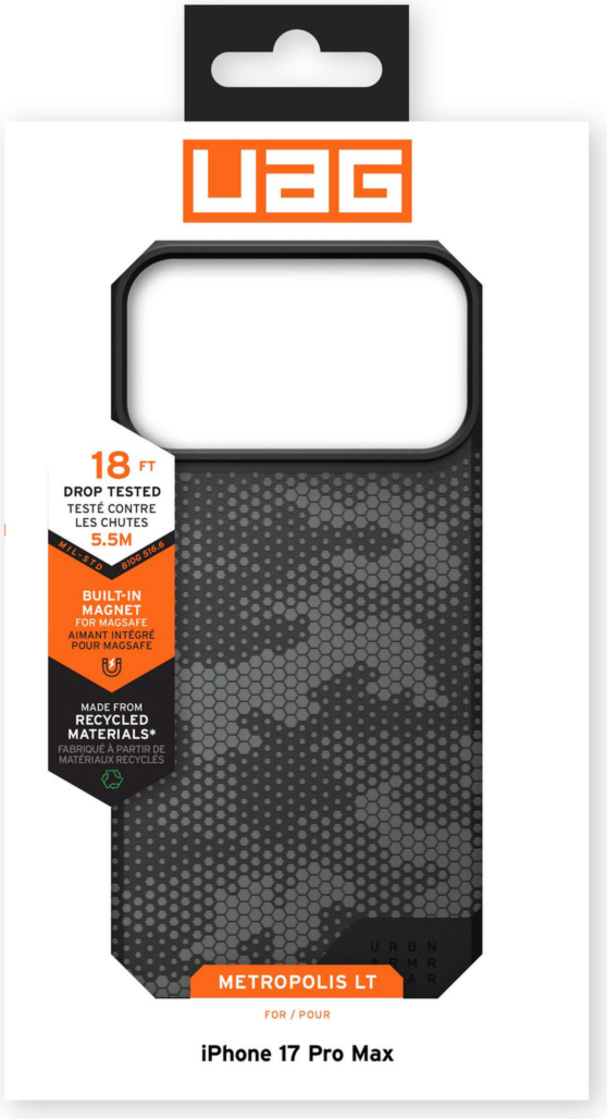 Urban Armor Gear (UAG) - Metropolis LT MagSafe Case for Apple iPhone 17 Pro Max - Micro Hex Camo Graphite