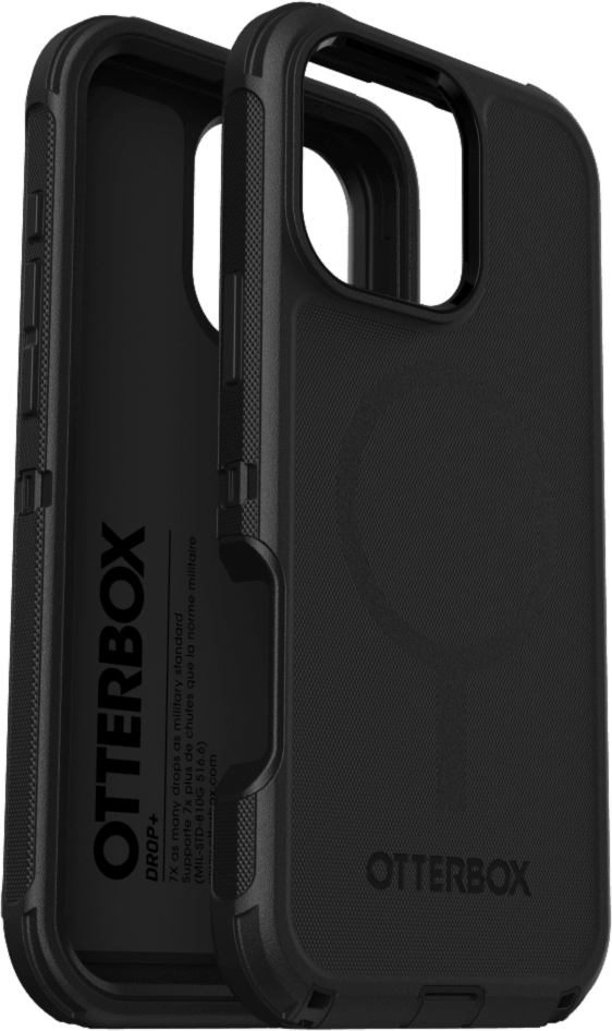 The OtterBox Defender Series Pro with MagSafe is the toughest case providing rugged protection against harsh drops. Equipped with MagSafe magnets and non-slip texturing.