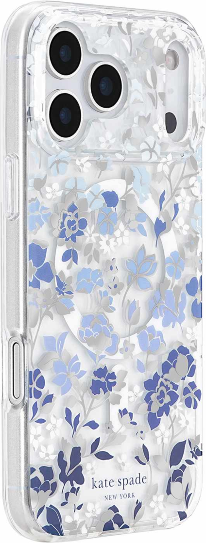 Kate Spade - Coque protectrice MagSafe Flowerbed Bleu pour iPhone 18 Pro Max/17 Pro Max
