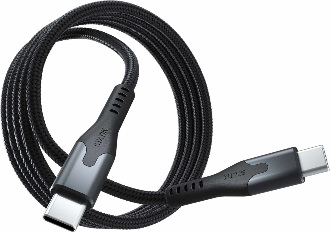 Statik - MagStack Pro Charge/Sync Magnetic Cable USB-C to USB-C 3.3ft Black