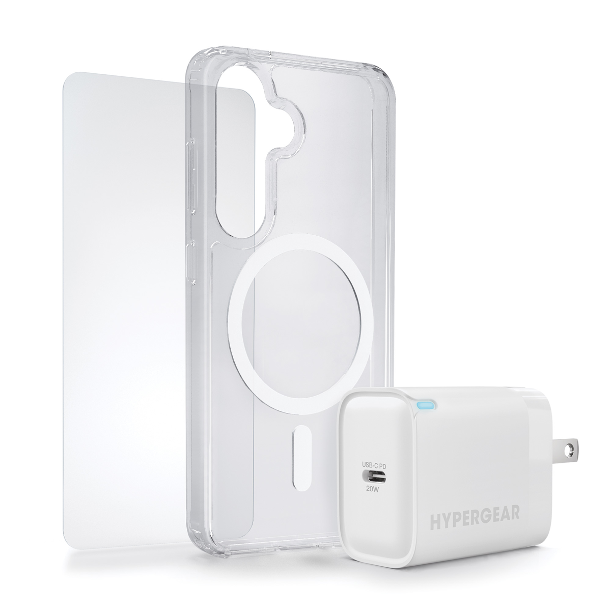 <p>The HyperGear Accessory Bundle provides all the essentials to get started with a new phone: a clear magnetic case, a screen protector, and a fast-charging 30W power adapter.</p>