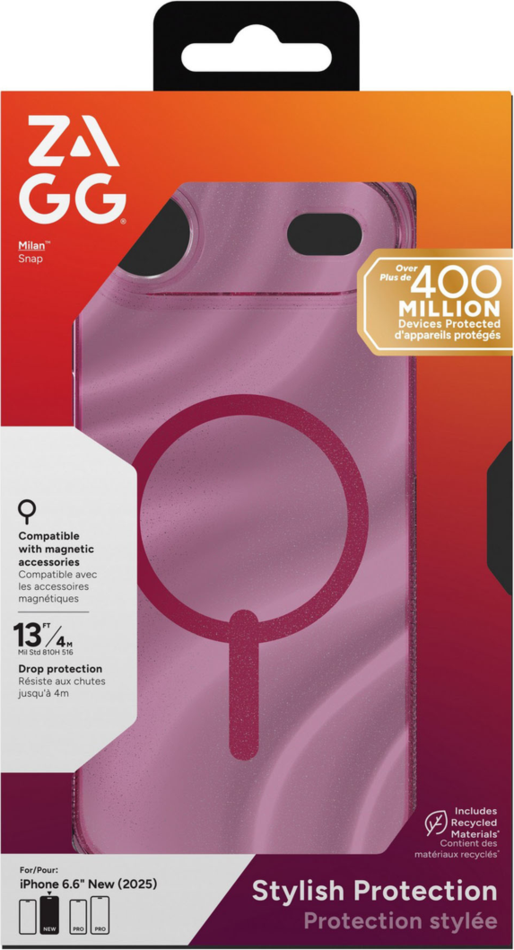 Strengthened with Graphene, ZAGG's Milan Snap series case is a perfect combination of fashion and tech - from the dazzling design to 13 ft drop protection and seamless MagSafe compatibility.