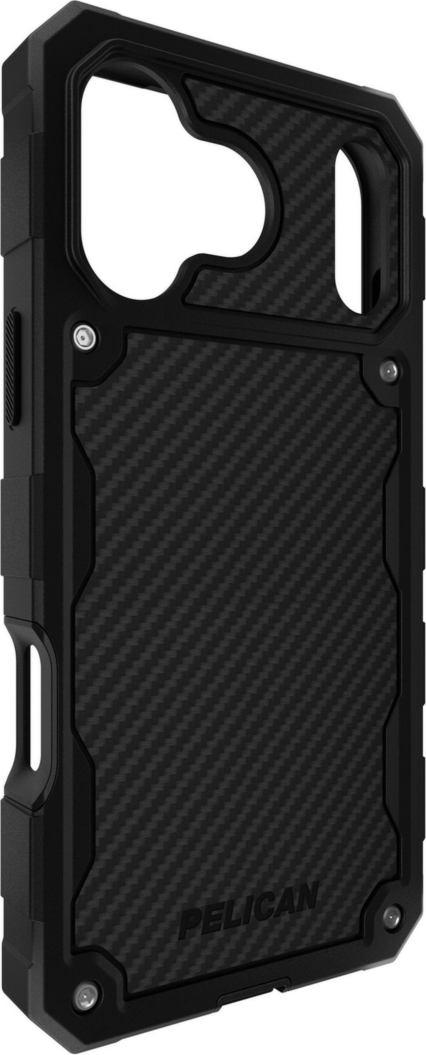 <p>The Pelican Shield MagSafe Case offers 24-foot drop protection, featuring a dual-layer defense, carbon fiber, a textured grip, a versatile belt clip/stand, and MagSafe charging compatibility.</p>