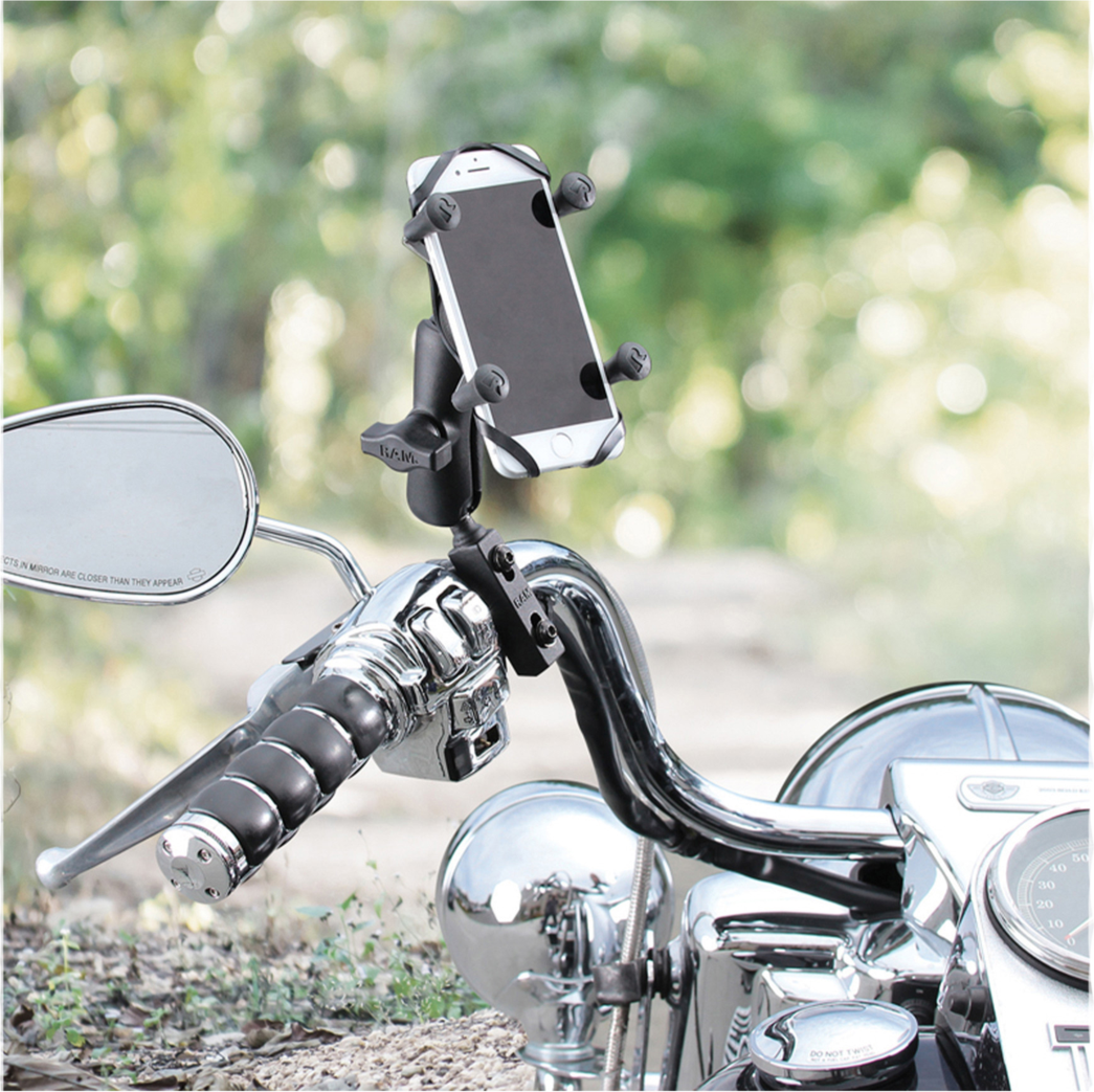 Get the best performance out of your motorcycle and phone with the secure and sturdy RAM® Mounts X-Grip® Phone Mount with included Motorcycle Brake/Clutch Reservoir Base, perfect to fit tight handle spacing.
