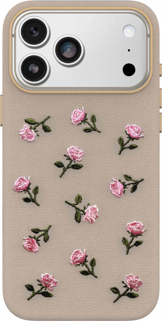 OtterBox - Étui Symmetry Cactus Leather Embroidery MagSafe Cottage Rose pour iPhone 18 Pro Max/17 Pro Max