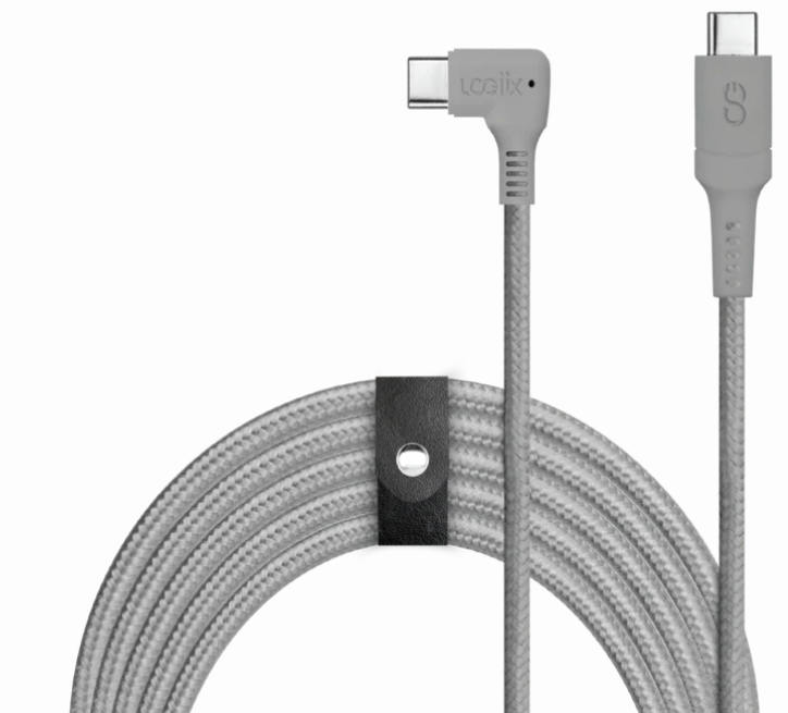 LOGiiX Piston Connect XL 90 3M USB-C to USB-C - Graphite Grey