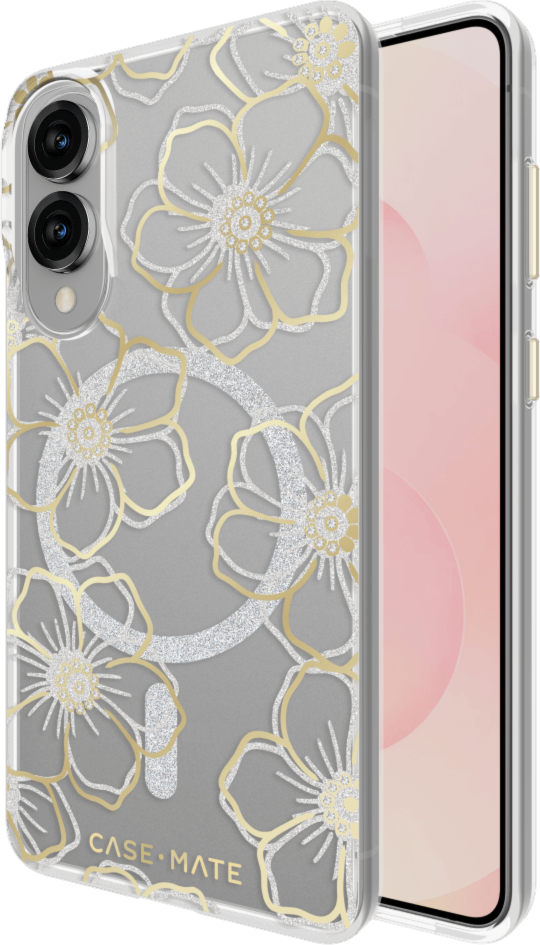 The Case-Mate Floral Gems magnetic case features an eye-catching floral design accented with shimmering gemstones, creating a stunning complement to any device.