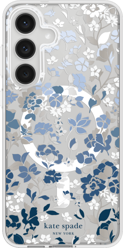 Kate Spade KS058940 Étui de Protective avec Magnets Flowerbed Bleu pour Samsung Galaxy S25 FE