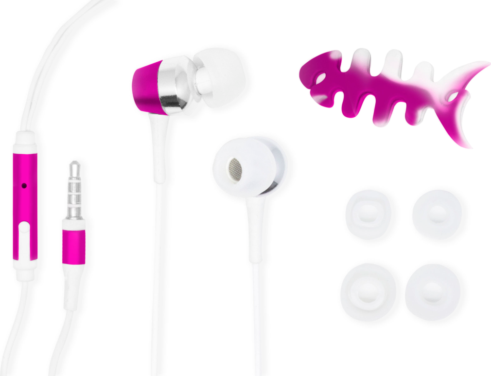 Adreama Headphones with Diamond Jewelry and Winder - Pink