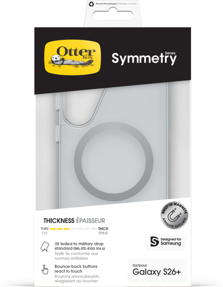 OtterBox - Coque magnétique Symmetry Clear pour Samsung Galaxy S26 Plus - Transparente