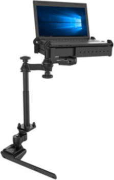 Install a laptop in-vehicle with ease using the RAM Mounts No-Drill™ Laptop Stand System. It installs quickly and easily into the specified vehicles using the existing hardware of the passenger side seat rails.