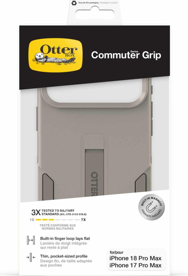 OtterBox - Étui Commuter Grip MagSafe gris Comfort pour iPhone 18 Pro Max/17 Pro Max