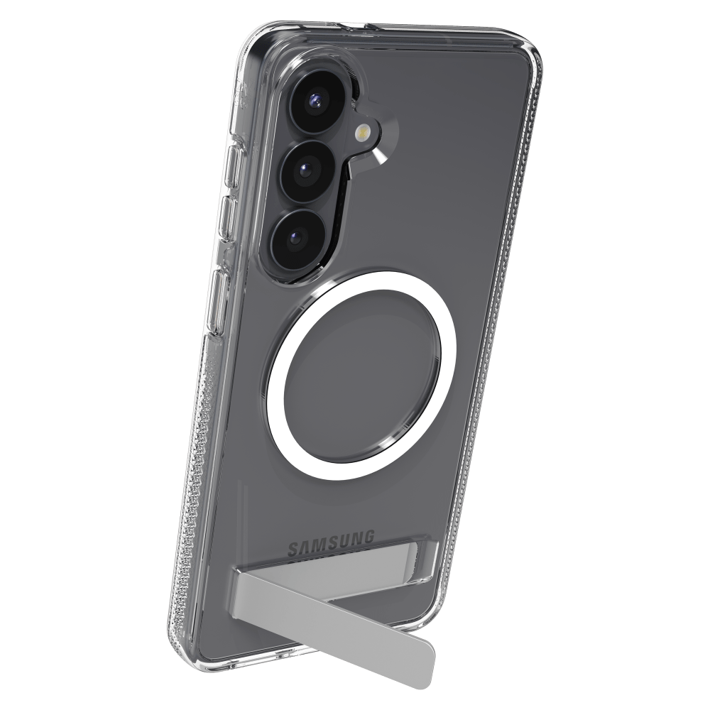 ZAGG - Coque Snap Case avec support intégré pour Samsung Galaxy S26 Plus - Transparente