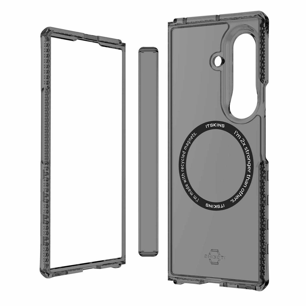 ITSKINS - Coque « Hybrid_R Hinge Clear » avec aimants, couleur « Smoke », pour Samsung Galaxy Z Fold8 Ultra