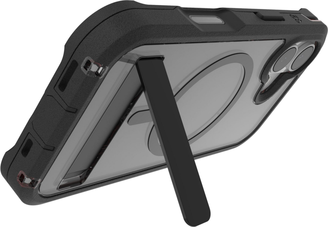 ZAGG - Rainier Snap MagSafe Case with Kickstand for Apple iPhone 17 - Smoke Black