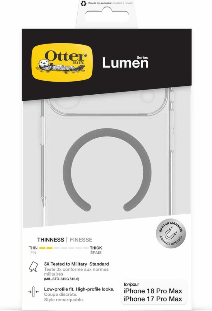 OtterBox - Lumen Clear MagSafe Case Clear for iPhone 18 Pro Max/17 Pro Max