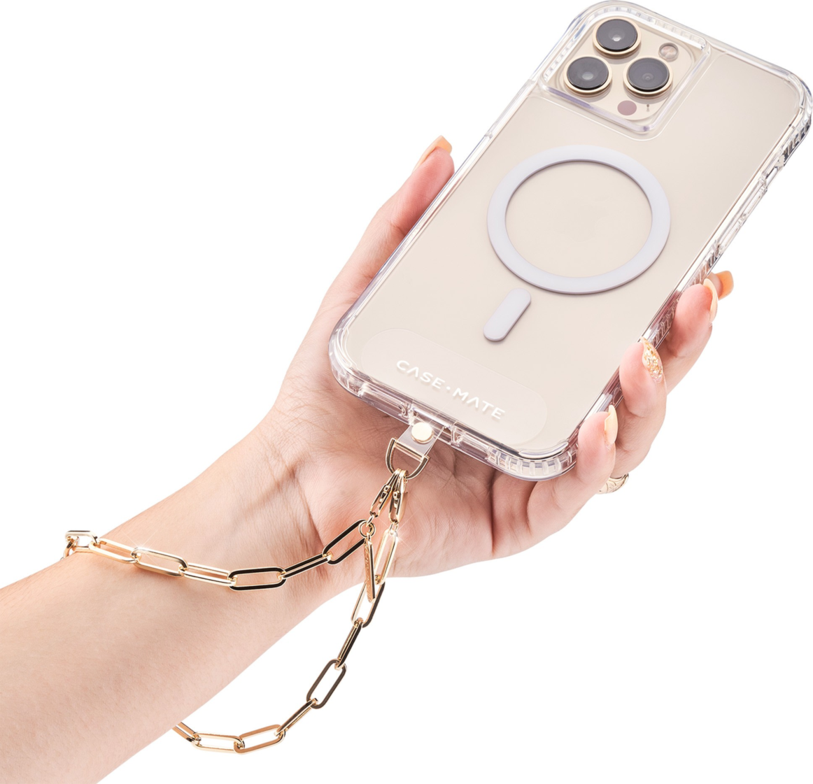 <p>Made from quality metal materials, Case-Mate’s Link Chain Phone Wristlet will make any smartphone a gorgeous accessory.</p>