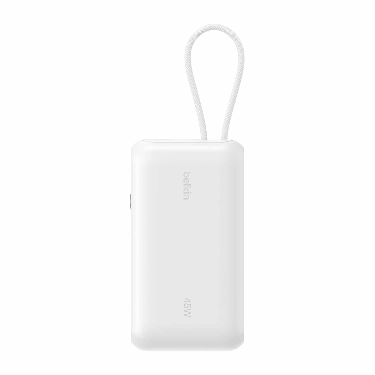 Belkin - Batterie externe Ultracharge 10 000 mAh 45 W avec écran et câble intégré, blanche