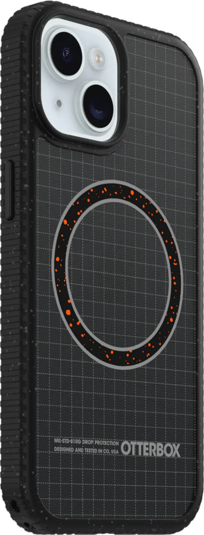 The OtterBox Sole Series features a grippy, high-ridge tread and unique ombré fabric back for secure style. It offers MagSafe compatibility and a removable lanyard loop.