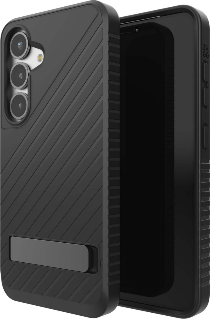 Strengthened with Graphene, ZAGG’s Denali series case with kickstand offers an impressive 16 ft of drop protection.