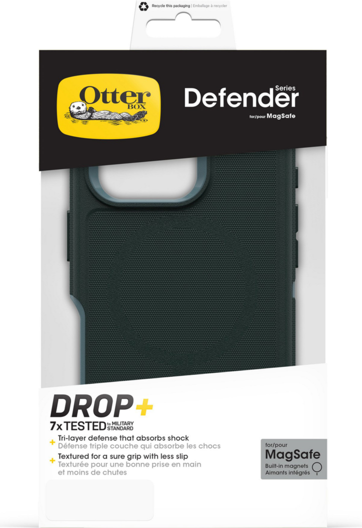 The OtterBox Defender Series Pro with MagSafe is the toughest case providing rugged protection against harsh drops. Equipped with MagSafe magnets and non-slip texturing.