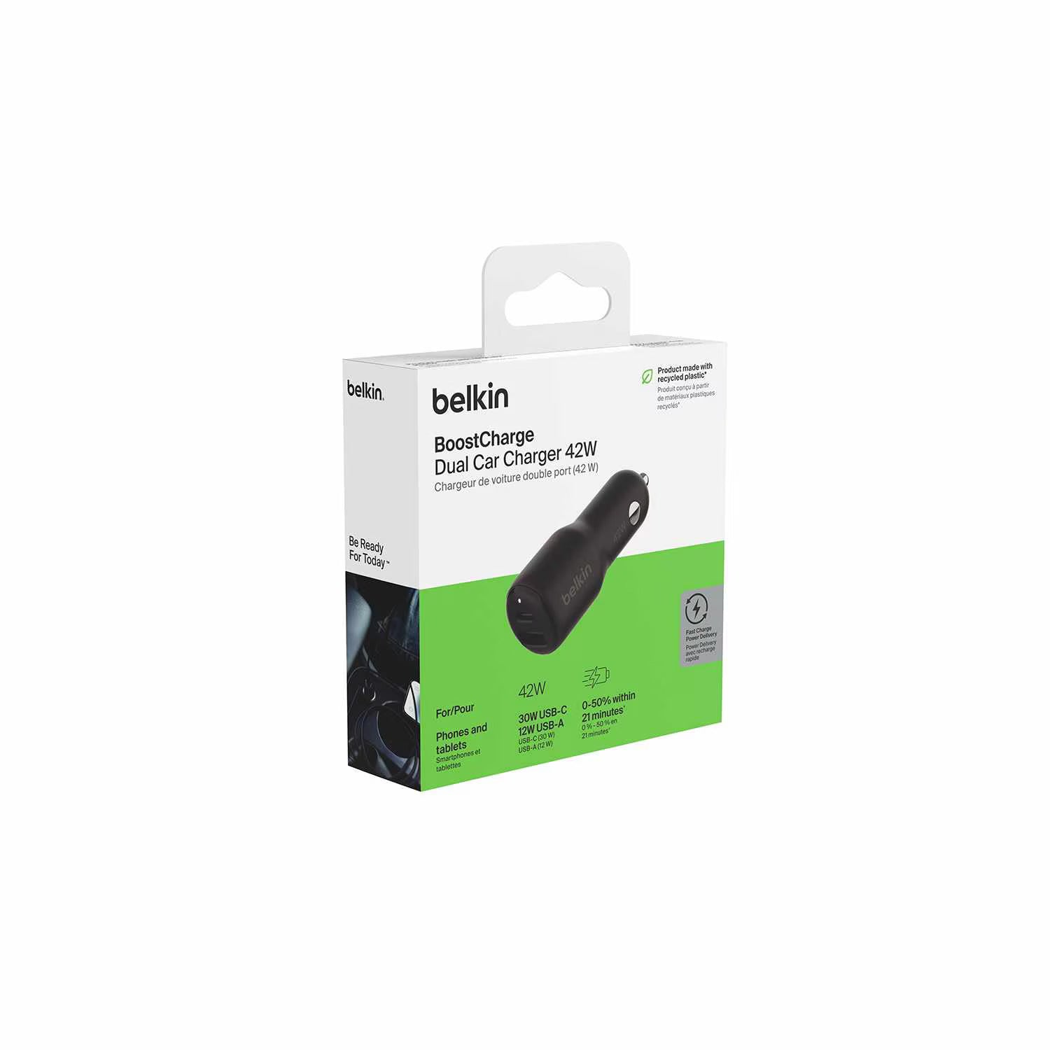 Belkin - BoostCharge Dual Car Charger (42W) Black
