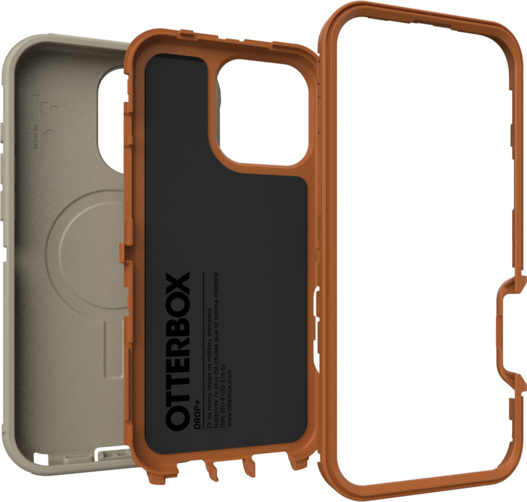 The OtterBox Defender Series Pro with MagSafe is the toughest case providing rugged protection against harsh drops. Equipped with MagSafe magnets and non-slip texturing.