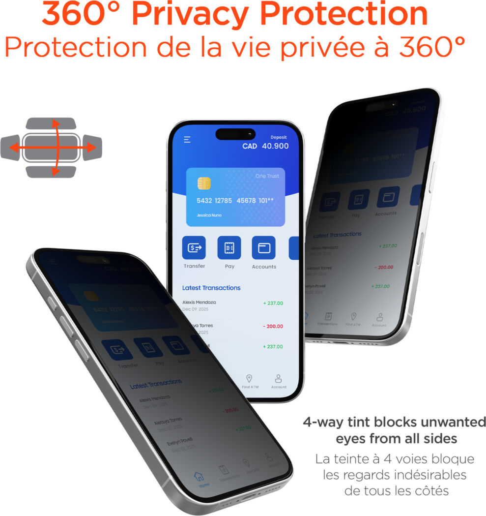 <p>The HyperGear Privacy Glass Screen Protector safeguards devices against drops, scratches, and bumps while providing 4-way privacy, keeping the screen visible only to its user.</p>