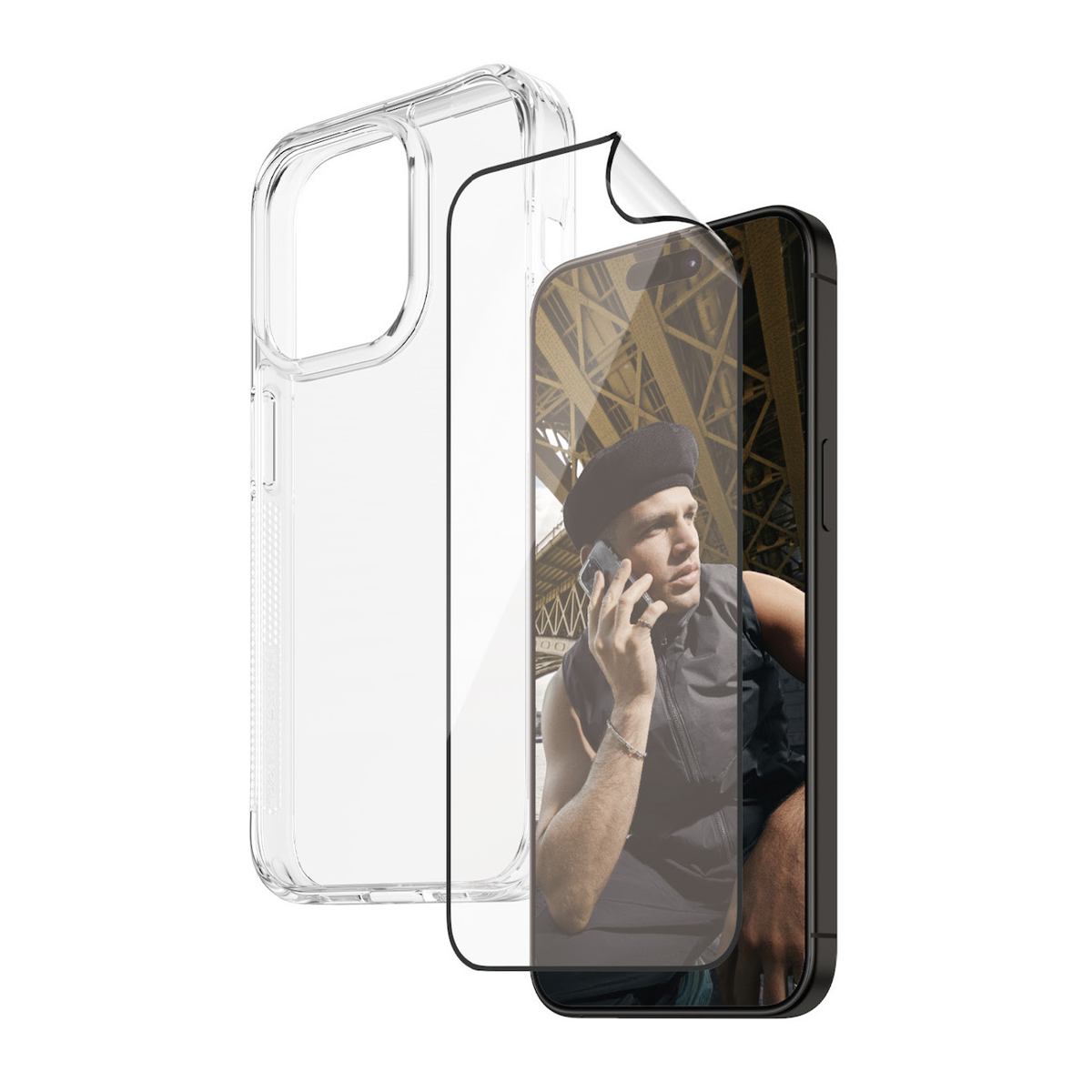 PanzerGlass Bundle with HardCase & Matrix Glass for iPhone 15 Pro - Clear