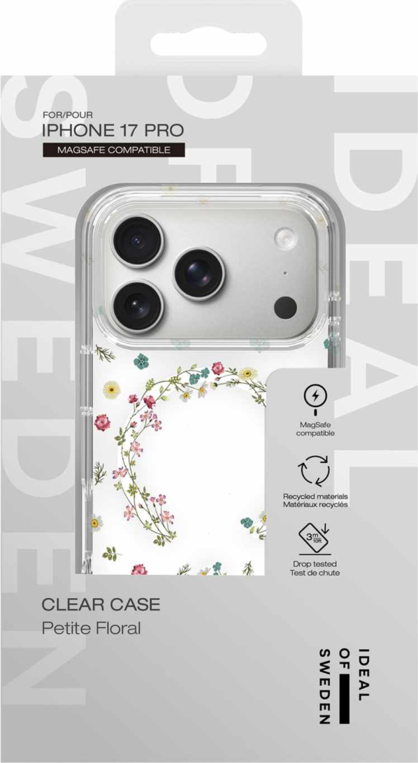 Ideal of Sweden - Coque MagSafe transparente à motif floral délicat pour iPhone 17 Pro